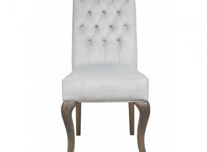 Gray Chesterfield x6 Armchairs Designer Wooden Legs Luxurious Set of 6
